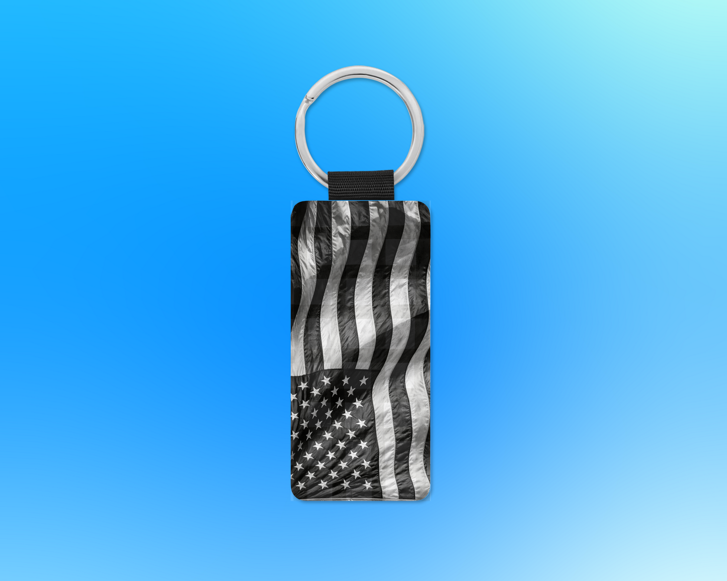 American Flag Leather Keychain