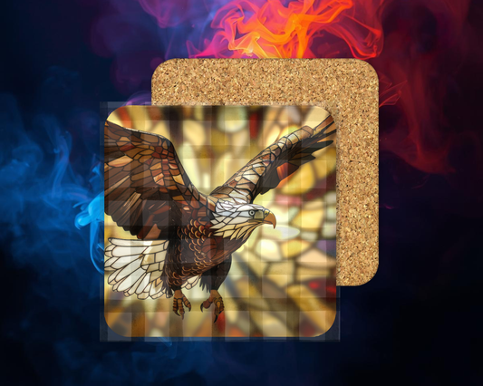 Square Coaster Stained Glass Eagle
