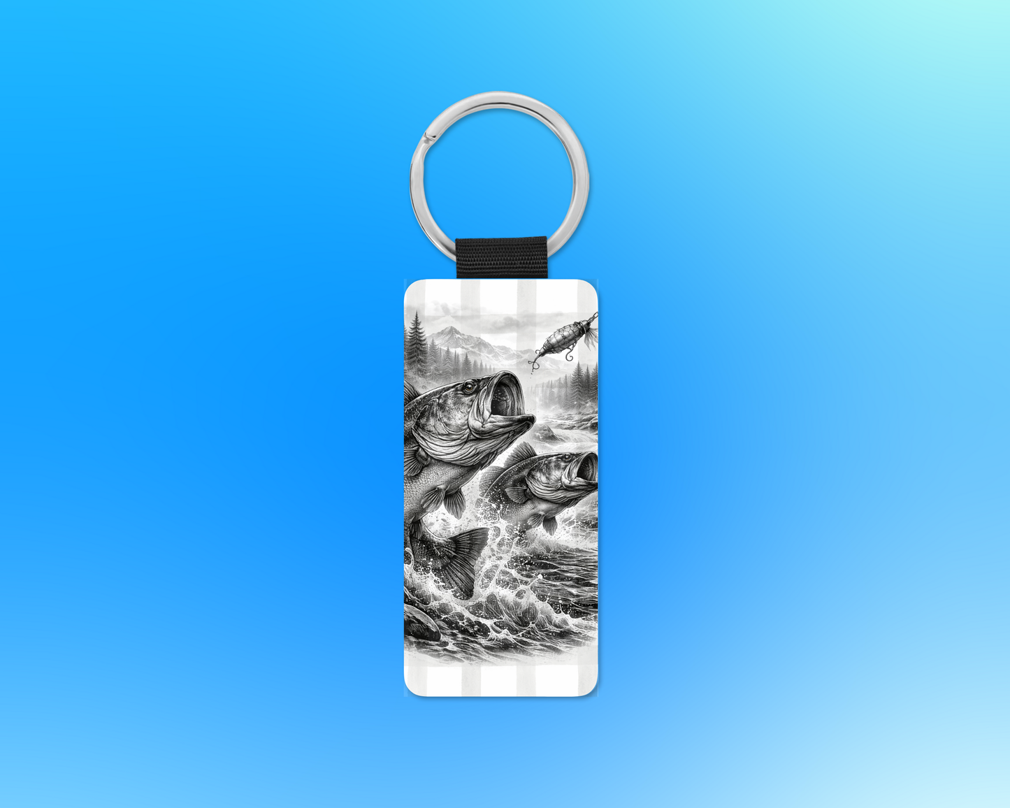 Fishing Leather Keychain