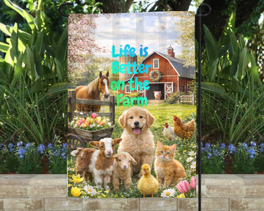 Garden Flag Spring Life is Better on the Farm