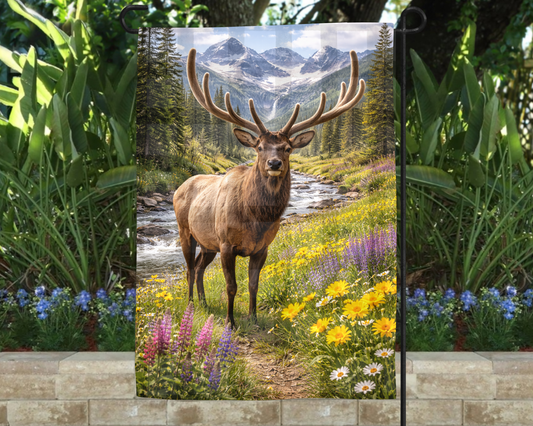 Garden Flag Spring Elk